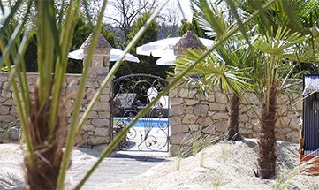 Sand und Palmen im Garten