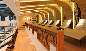 Blick auf die Liegen in Ruhezone