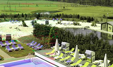 Garten mit Golfplatz