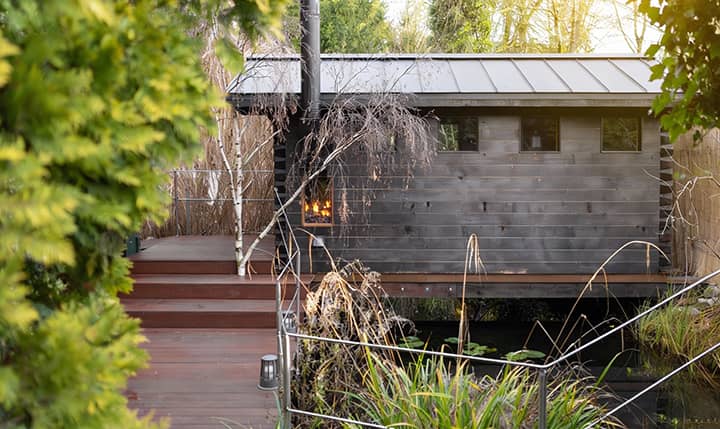 Hotelbild Finnische Blockhaussauna mit Abendglut