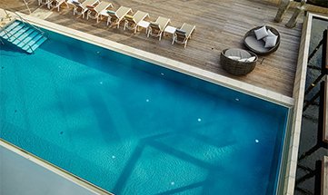 Luftaufnahme vom Outdoor Pool