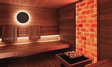 Beleuchtete Sauna