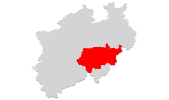 Sauerland auf einer Karte von NRW